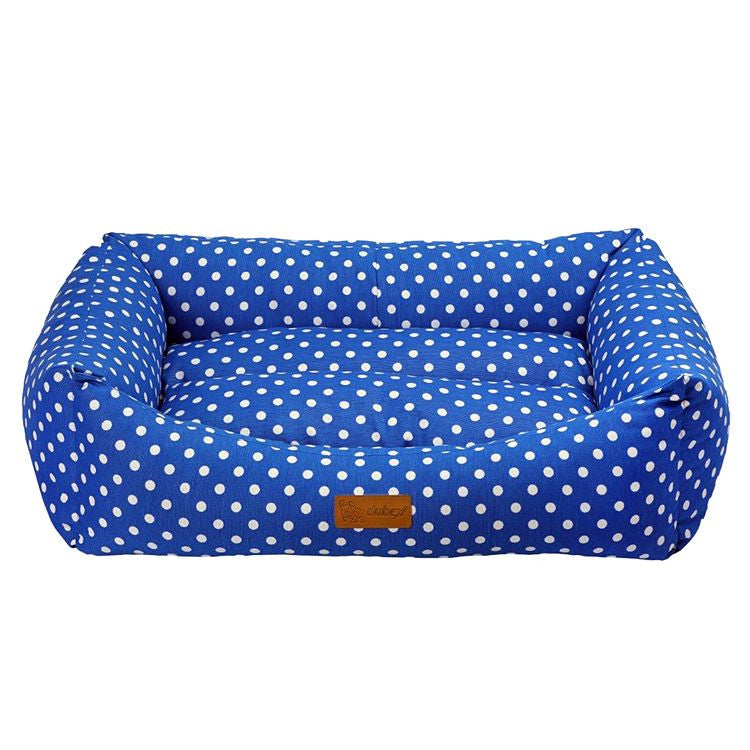 Culcuș impermeabil pentru câini și pisici 4DOG DELUXE makarons, mărimea l, albastru, 78x60x22cm