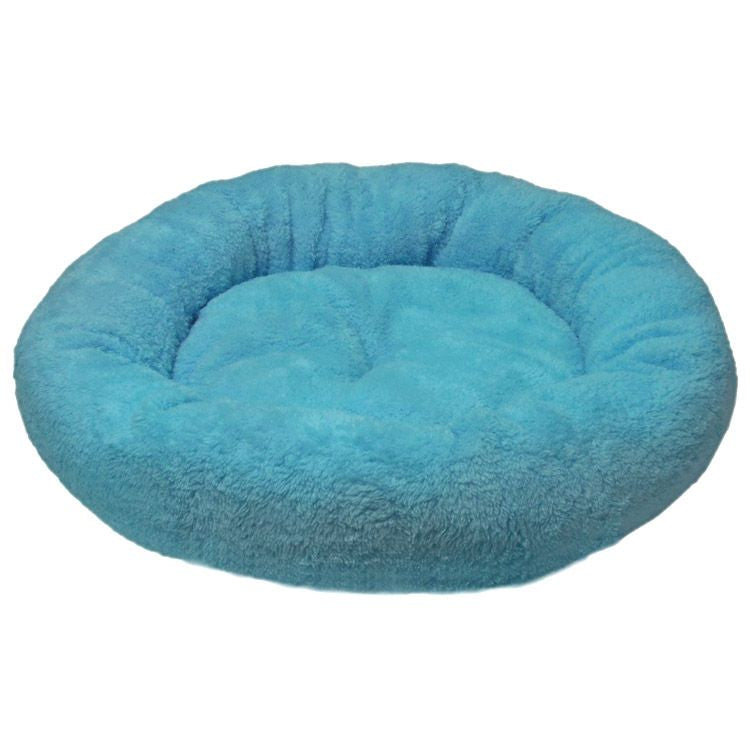 Culcuș rotund pentru câini/pisici, 4DOG DELUXE, din plus, albastru, 52x9cm