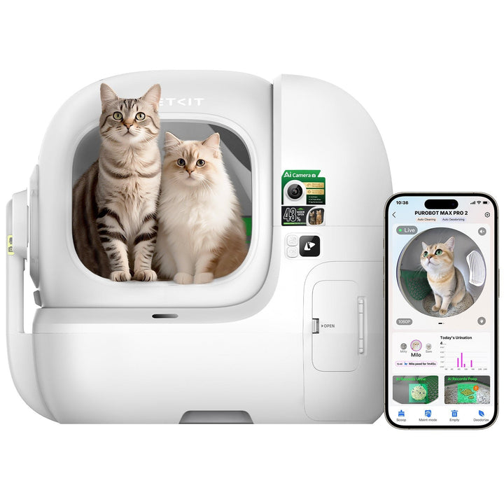 Litieră Pisici PETKIT Purobot Max Pro 2 | Cameră AI, Autocurățare