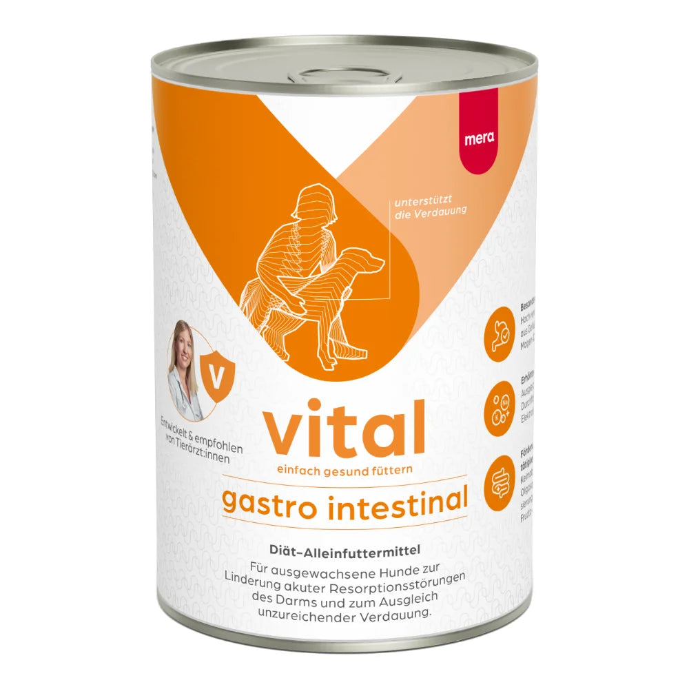 Dietă gastro intestinală pentru câini MERA VITAL 400g - îngrijire digestivă veterinară