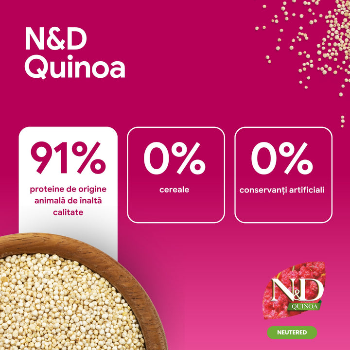 Hrană uscată pisică Farmina N&amp;D QUINOA neutered 1.5 kg