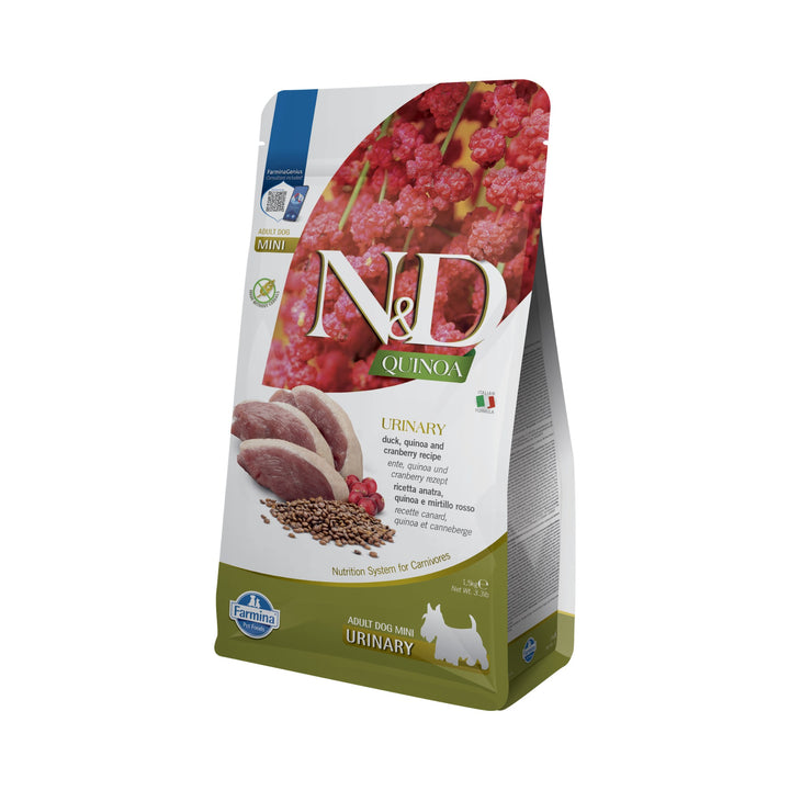 Hrană Uscată Câine Farmina N&amp;D Quinoa Urinary Rață &amp; merișoare Adult Mini 1,5 kg