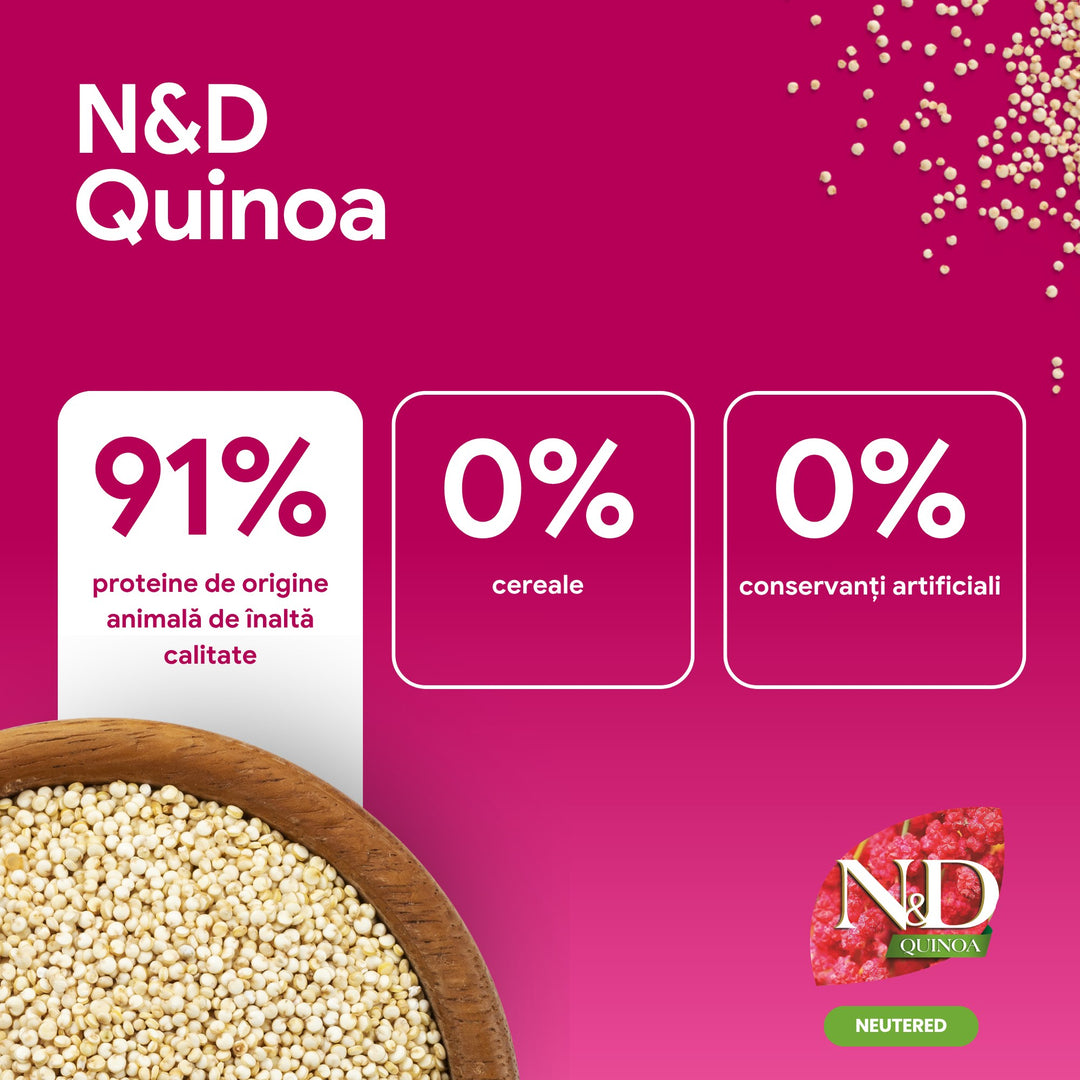 Hrană uscată câine Farmina N&amp;D QUINOA neutered adult mini 2.5 kg