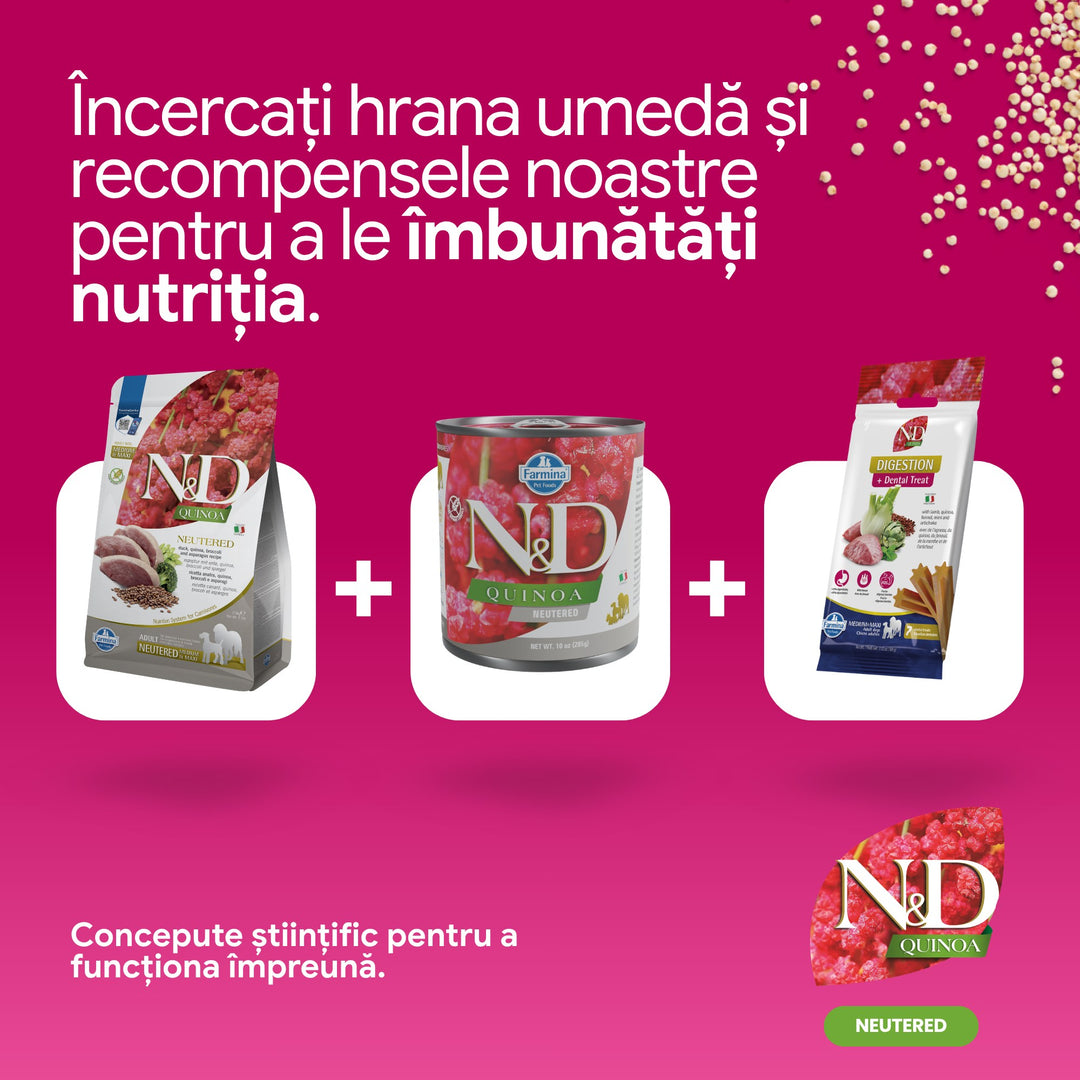Hrană Uscată Câine Farmina N&amp;D Quinoa Neutered Rață Adult Medium &amp; Maxi 12 kg