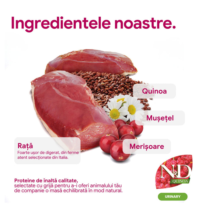 Hrană uscată pisică Farmina N&amp;D QUINOA urinary rață 5 kg