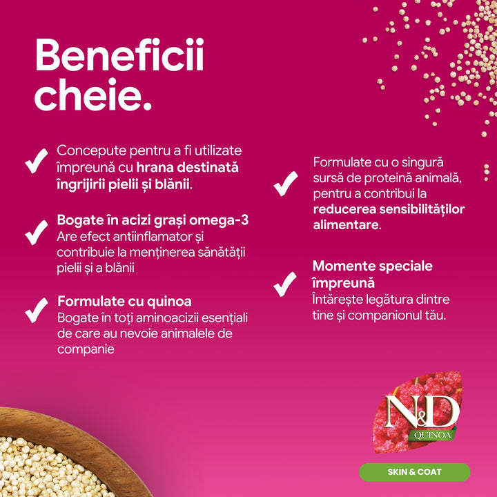 Recompense N&amp;D Quinoa Skin &amp; Coat | Crema cu Somon, 4x15g, Pisici
