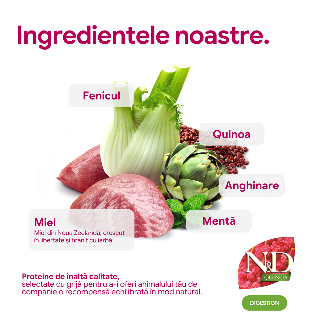 Recompense Dentare Caini Farmina N&amp;D Quinoa Digestion | Miel, Fenicul &amp; Mentă, Medium &amp; Maxi, 100g