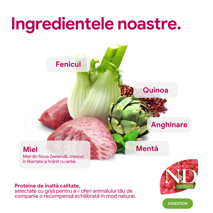 Recompense Dentare Caini Farmina N&amp;D Quinoa Digestion | Miel, Fenicul &amp; Mentă, Medium &amp; Maxi, 100g