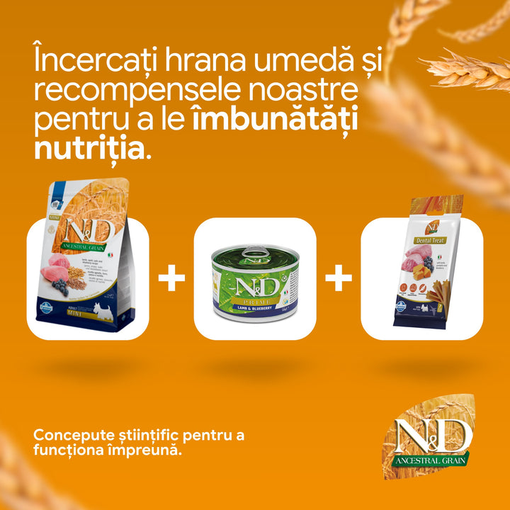 Hrana Uscata Caini Farmina N&amp;D PND0080052 | Miel, Afine, 800g