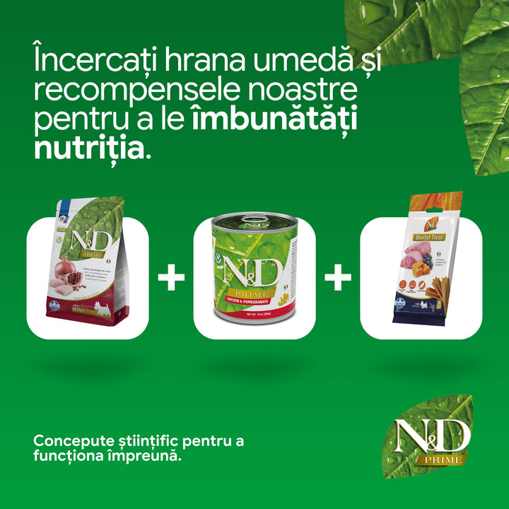 Hrană uscată câine Farmina N&amp;D PRIME pui &amp; rodie adult mini 800 gr