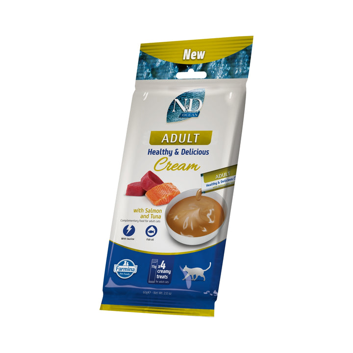 Recompense Pisici N&amp;D Ocean Cream | Ton &amp; Somon, Adult, 4x15g