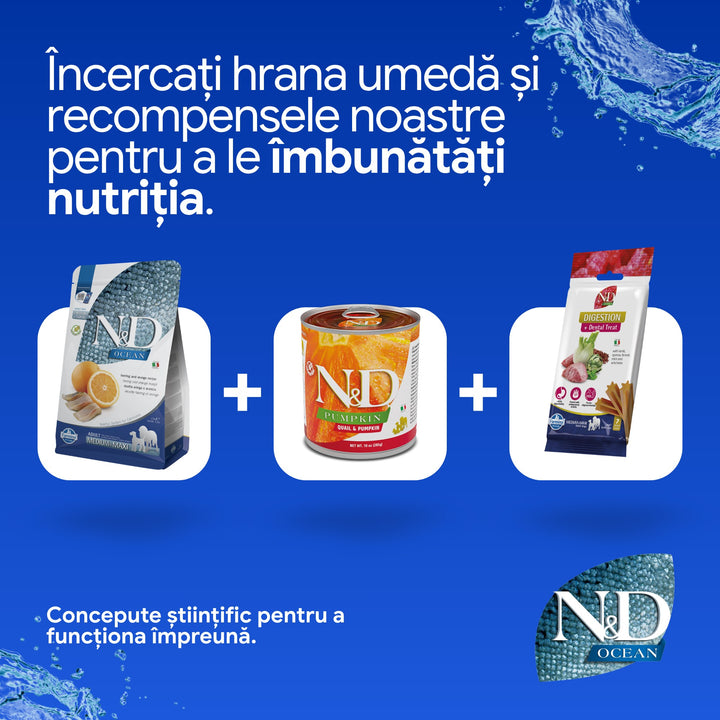 Hrana Uscata Caini Farmina N&amp;D PND0250063 | Hering, Portocala, 2.5kg