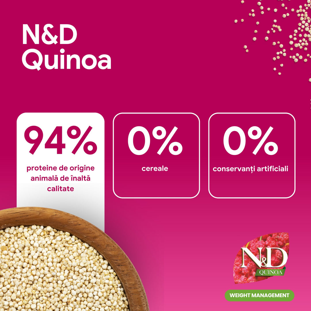 Hrană uscată pisică Farmina N&amp;D QUINOA weight management 1.5 kg