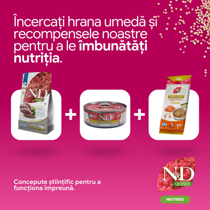 Hrană uscată pisică Farmina N&amp;D QUINOA neutered 1.5 kg