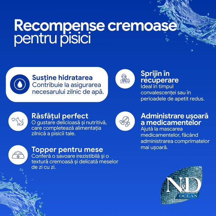 Recompense Pisici N&amp;D Ocean Cream | Ton &amp; Somon, Adult, 4x15g