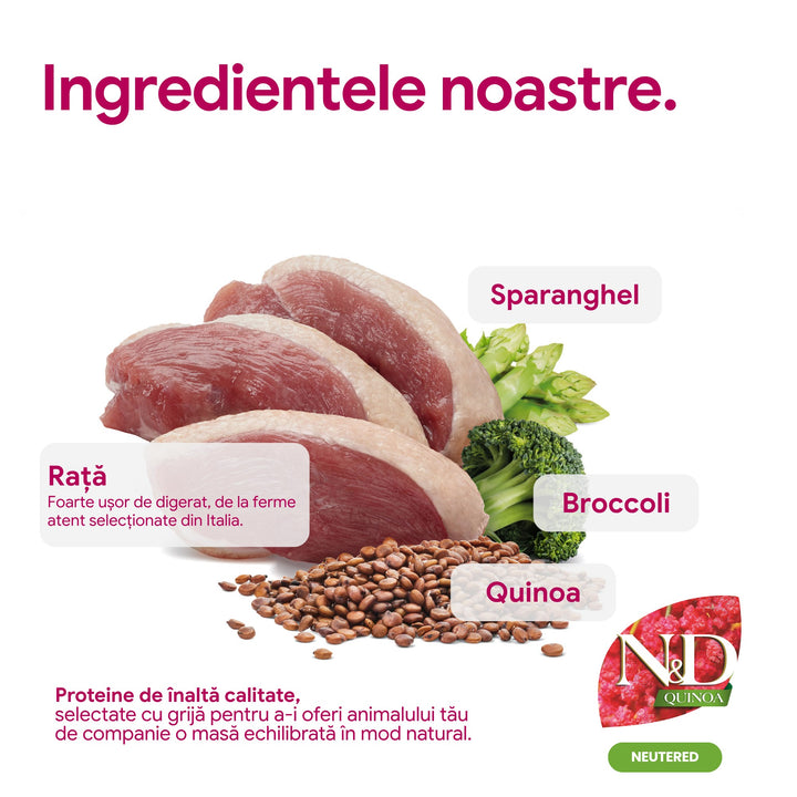Hrană uscată câine Farmina N&amp;D QUINOA neutered adult mini 2.5 kg