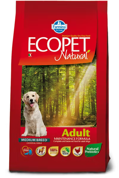 Hrană uscată câine Farmina ECOPET NATURAL adult medium 12 kg