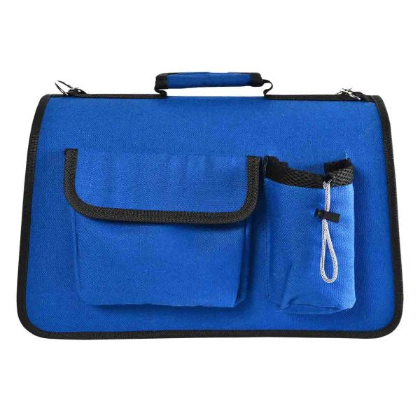 Geantă transport animale de companie deluxe 4DOG, albastră, 50x30x24cm