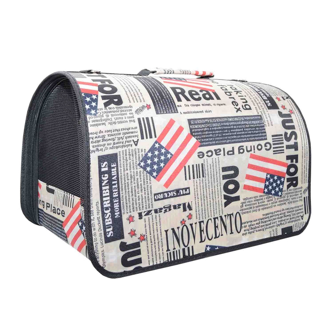 Geanta pentru transport pisici și câini mici 4DOG DELUXE medium 40x21x22cm cu ventilație plasă