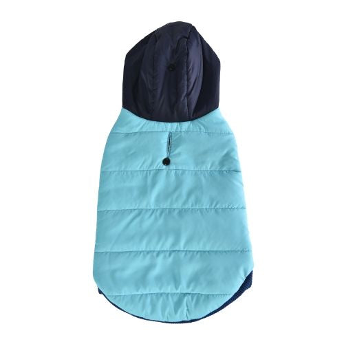 Haină de iarnă 30 cm pentru câini mici, 4DOG DELUXE dual, albastru