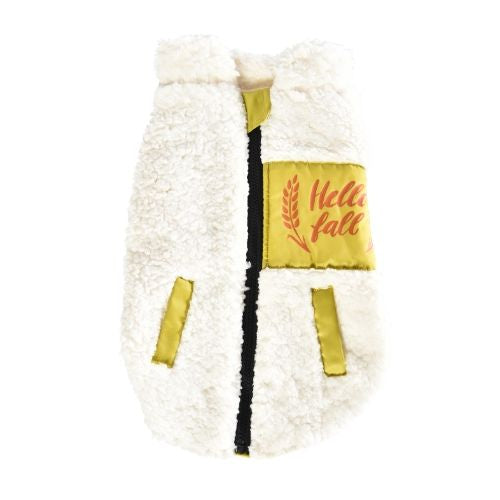 Haina de iarna pentru câine, fluffy alb, 35 cm, 4DOG DELUXE