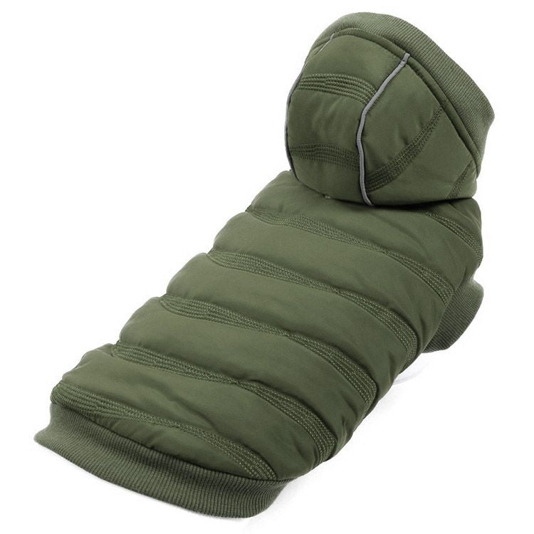 Haină de iarnă pentru câini, 4DOG DELUXE, verde închis, 40 cm, impermeabilă și călduroasă