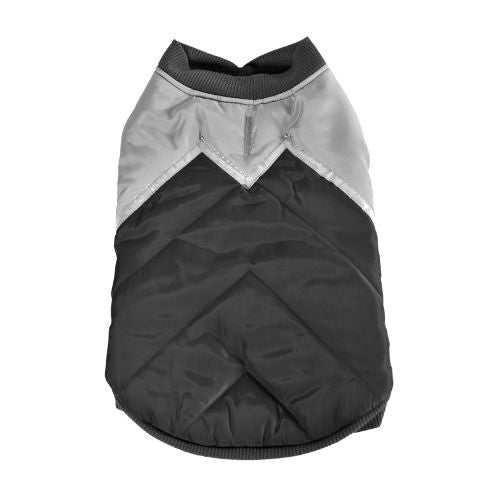 Haina reflectiva pentru câini, 4DOG DELUXE, negru, strips, 30 cm, vizibilitate și protecție pentru zile friguroase, ideală pentru talie mica