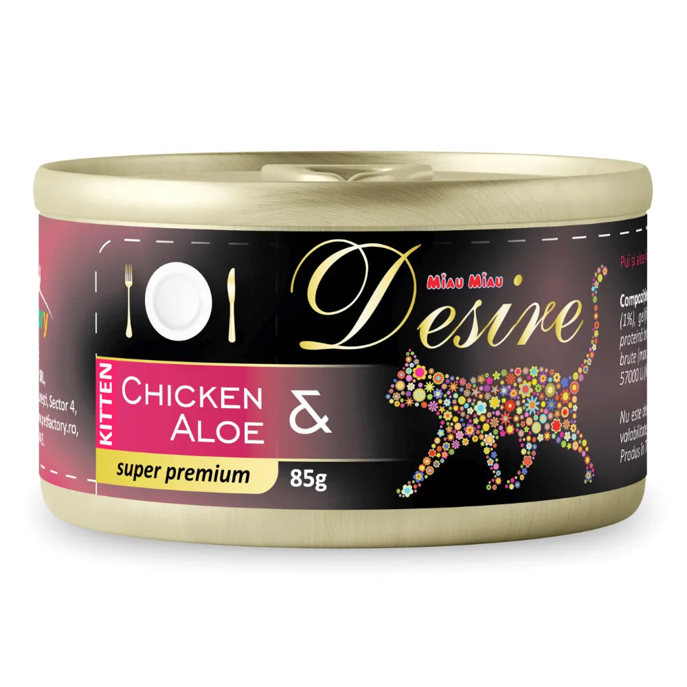 Hrana Umeda Pisici DESIRE Kitten | Pui si Aloe, 85g