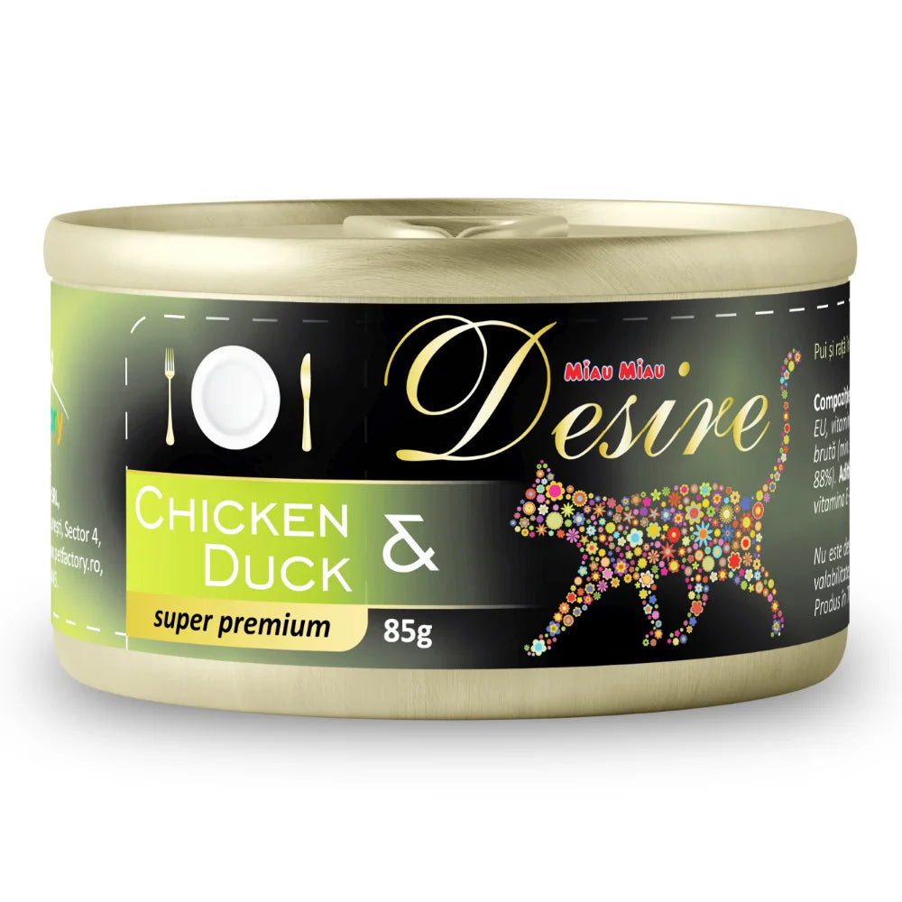 Hrană Umedă Pisici DESIRE | Pui File/Rață, 85g