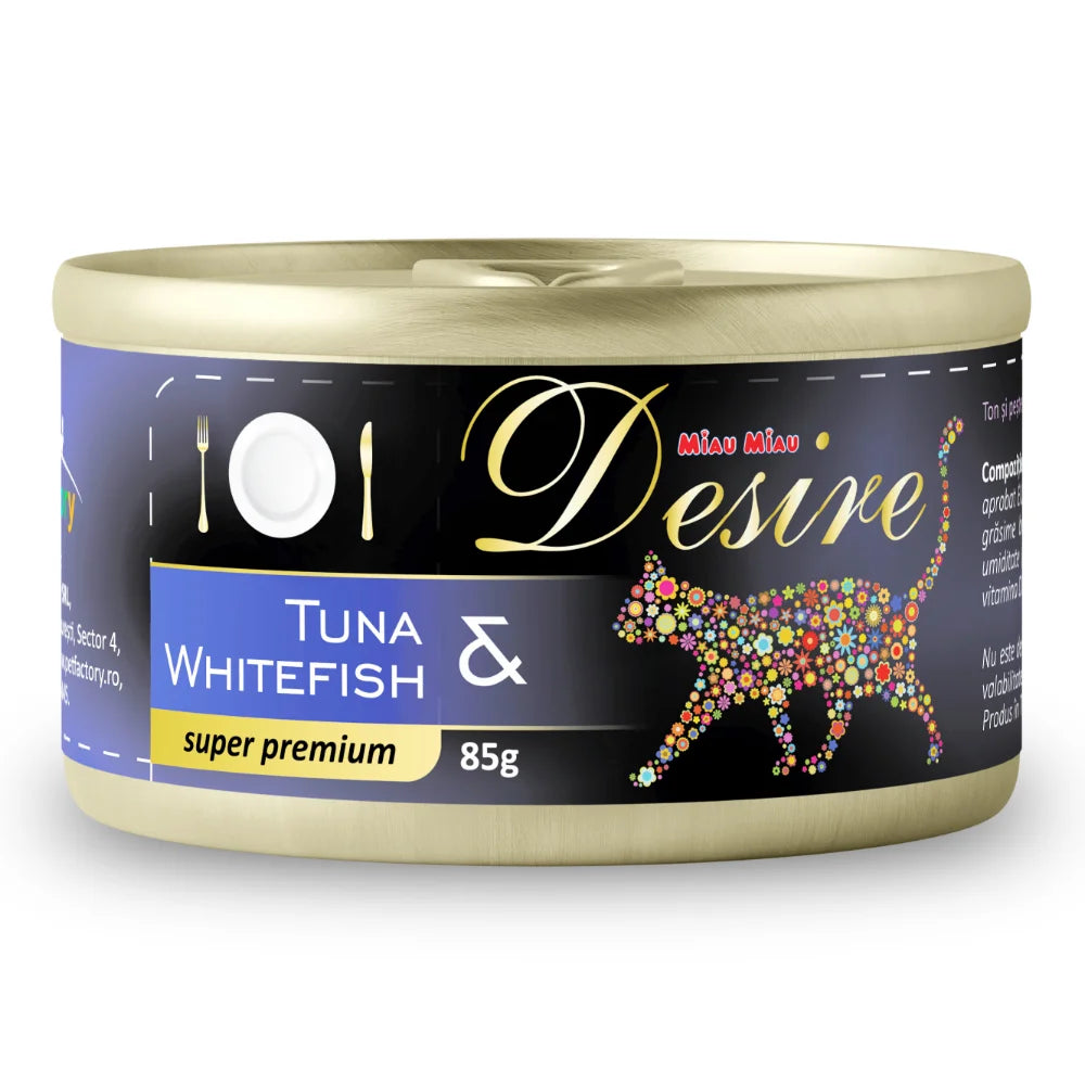 Hrană umedă pentru pisici adulte file de ton și peste alb în gelatina desire 85g