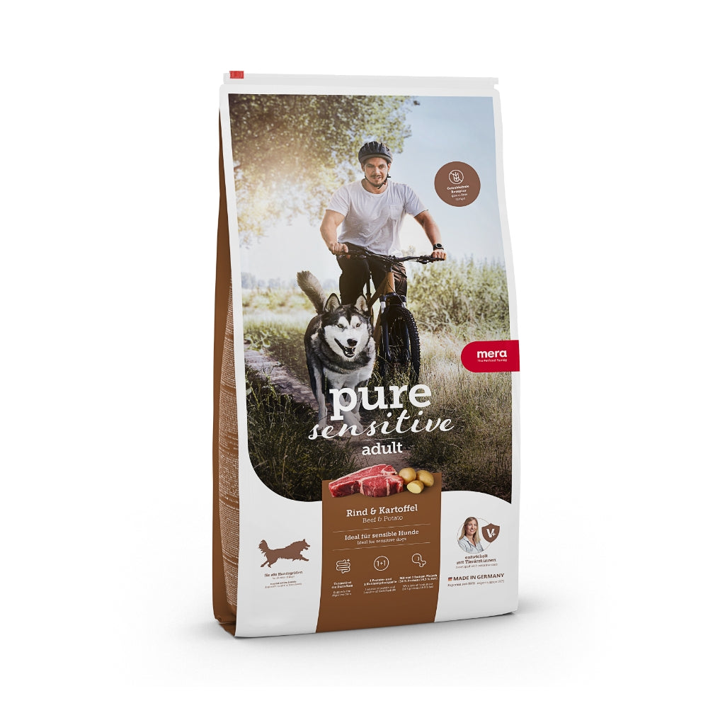 Hrană uscată super premium câini sensibili, MERA PURE sensitive vita și cartofi 12,5kg