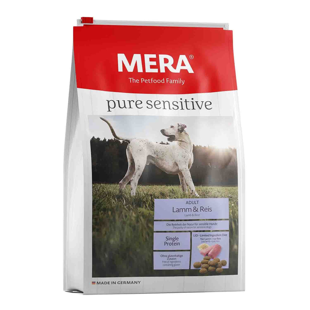 Hrană uscată câini sensibili miel și orez MERA PURE sensitive adult medium maxi 4kg