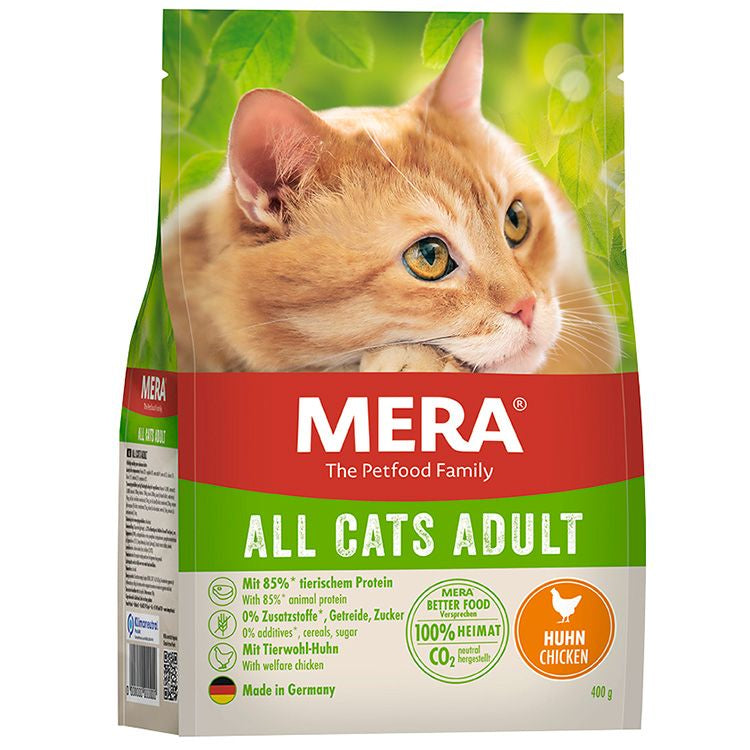 Hrană uscată super premium fără cereale MERA pentru pisici adulte, pui 400g