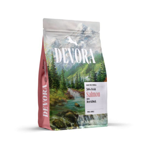 Hrana uscata pentru caini Devora Adult Small Breed Grain Free Multi - Protein cu somon, caprioara si rata 4 kg