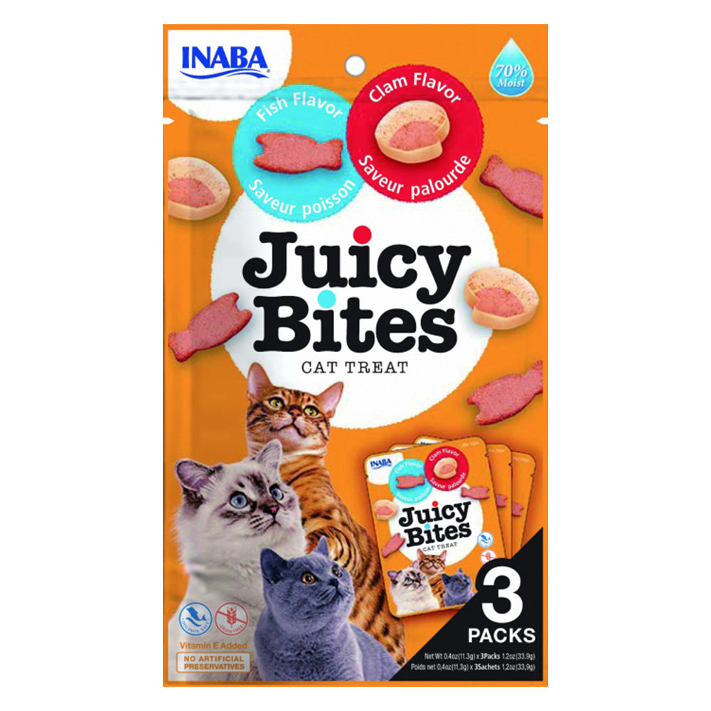 Juicy Bites Recompense pentru Pisici cu Peste si Scoici