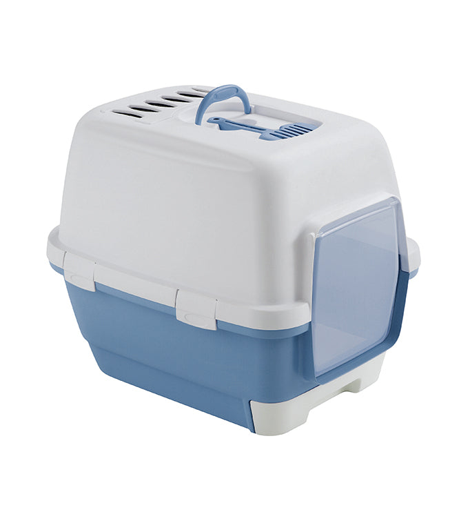 Litieră acoperita pentru confort și igiena pisicii - STEFANPLAST smart, 58x45x48 cm, nordic sky white