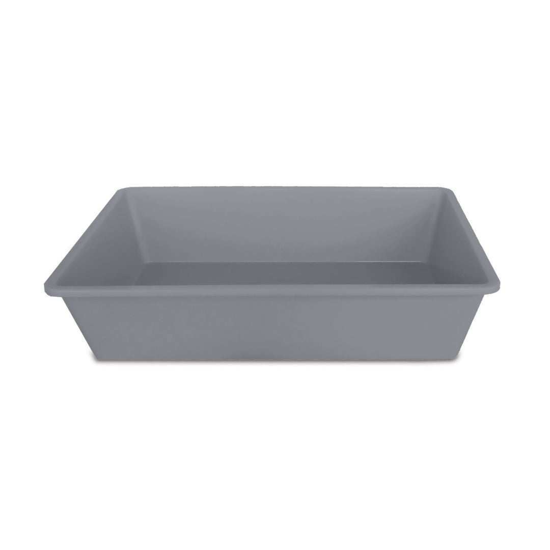 Toaletă practică pentru pisici fără capac STEFANPLAST, culoare grey stone, dimensiuni 40x30x10 cm.