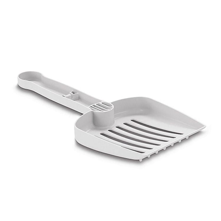 Lingura igienică pentru litieră STEFANPLAST cu sită, practică și ușor de utilizat, albă, dimensiuni 25x11x2cm, material plastic