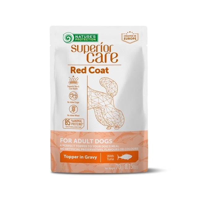Superior Care Red Coat Topper Pentru Caini Adulti cu Ton in Sos 70g