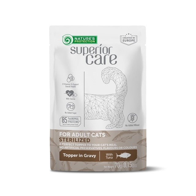 Superior Care Topper Adult Cat Sterilised cu Ton 70g