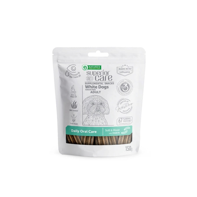 Superior Care White Dogs Snacks Oral Care cu Insecte 150 Gr