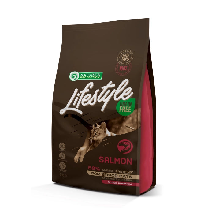 Nature s Protection Lifestyle Grain Free Senior Cat cu Somon
