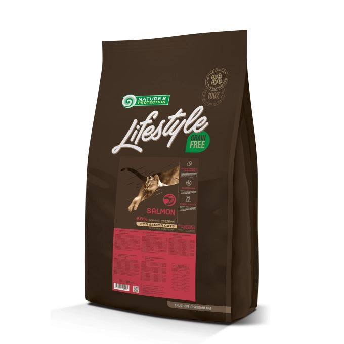 Nature s Protection Lifestyle Grain Free Senior Cat cu Somon