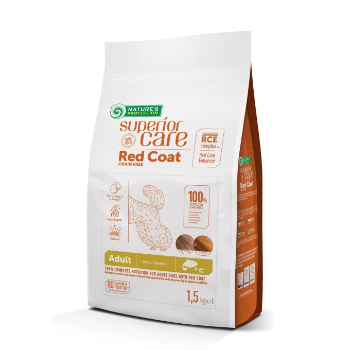 Superior Care Red Coat Grain Free Adult SmallMini Breeds cu Somon