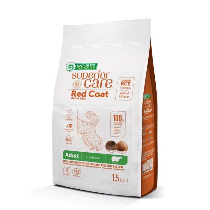 Superior Care Red Coat Grain Free Adult SmalllMini Breeds cu Miel