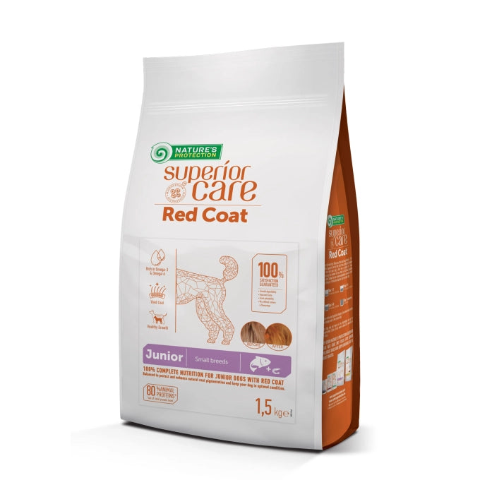 Superior Care Red Coat Grain Free Junior SmallMini Breeds cu Somon