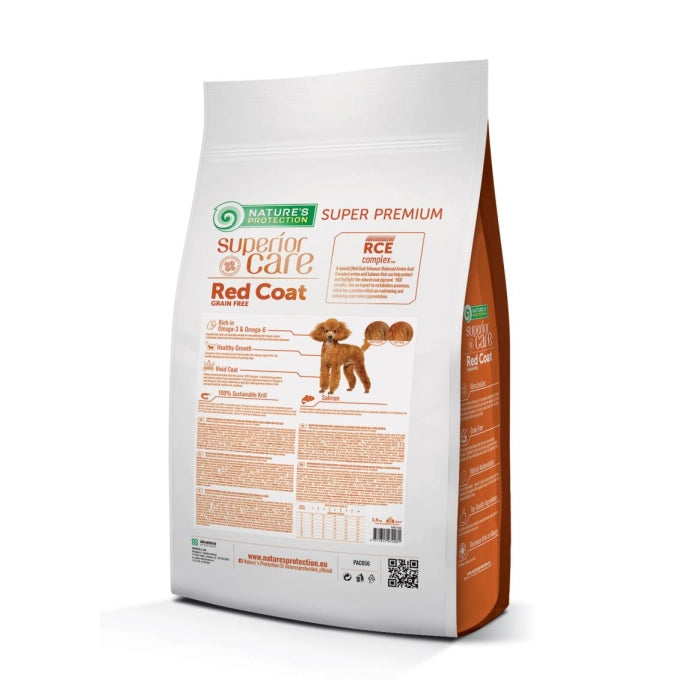 Superior Care Red Coat Grain Free Junior Small Mini Breeds cu Somon 1.5 Kg