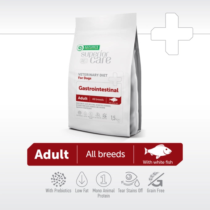 Superior Care Veterinary Diet Gastrointestinal Adult All Breeds cu Peste Alb 10 Kg