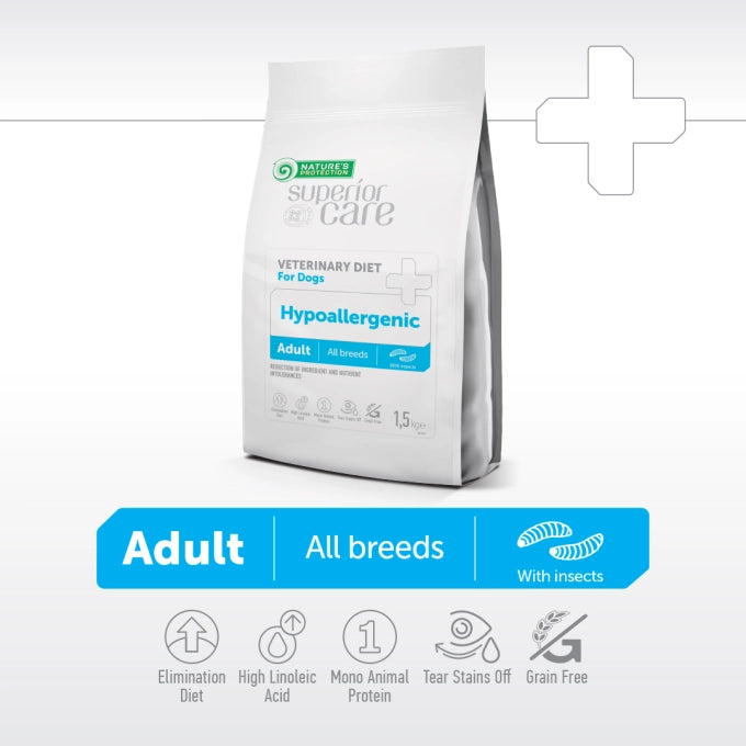 Superior Care Veterinary Diet Hypoallergenic Adult All Breeds cu Insecte 10 Kg