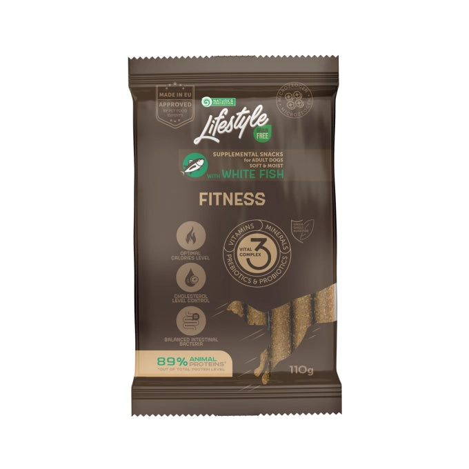 Natures Protection Lifestyle Snack Grain Free Fitness All Breed Dogs cu Peste Alb
